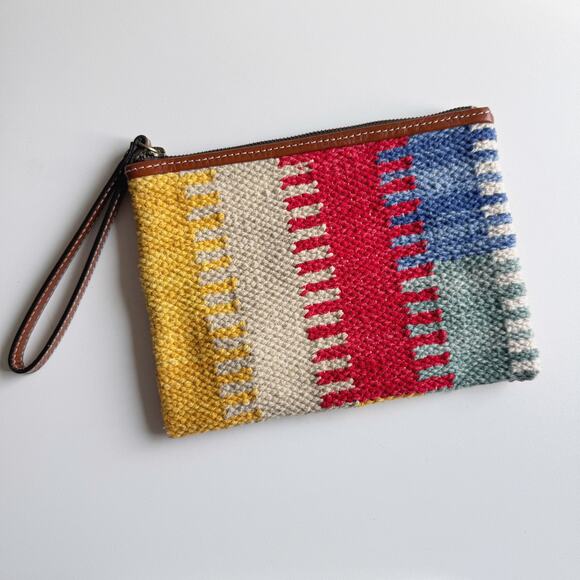 Patricia Nash Hand Loomed Multi Stripe Ballari Wristlet - Picture 2 of 7